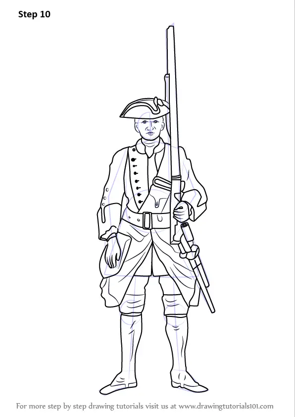 Learn How to Draw British Soldier Other Occupations Step 