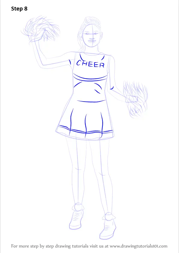 Cheerleader Drawing Learn How To Draw A Cheerleader Girl Other