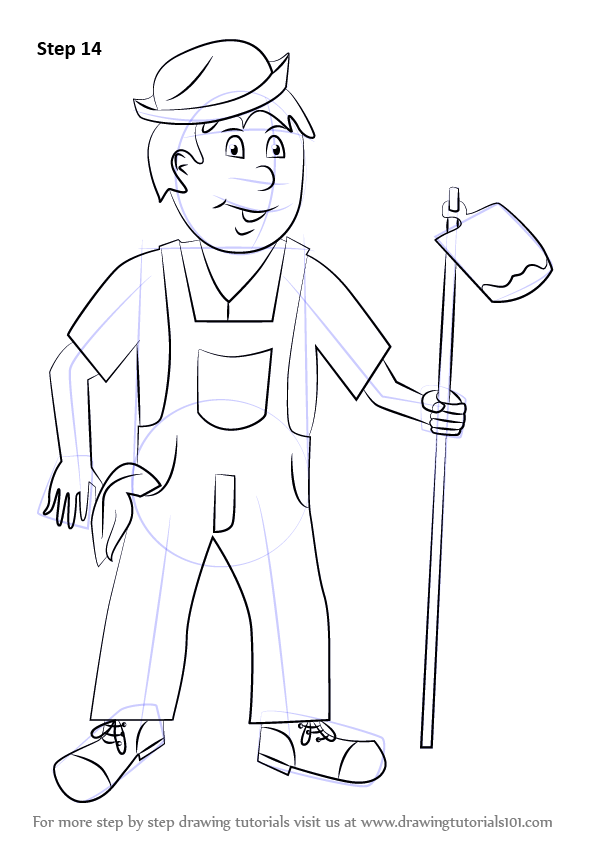 Step by Step How to Draw a Farmer for Kids ...