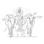 How to Draw a Farmer Working in the Farm