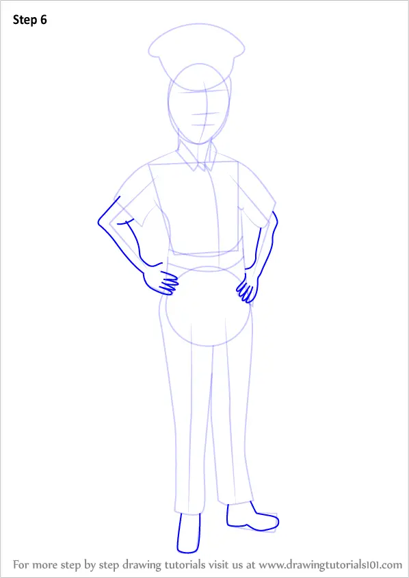 Learn How to Draw a Female Police Officer (Other Occupations) Step by