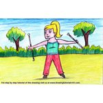 How to Draw a Girl Baton Twirling Sport