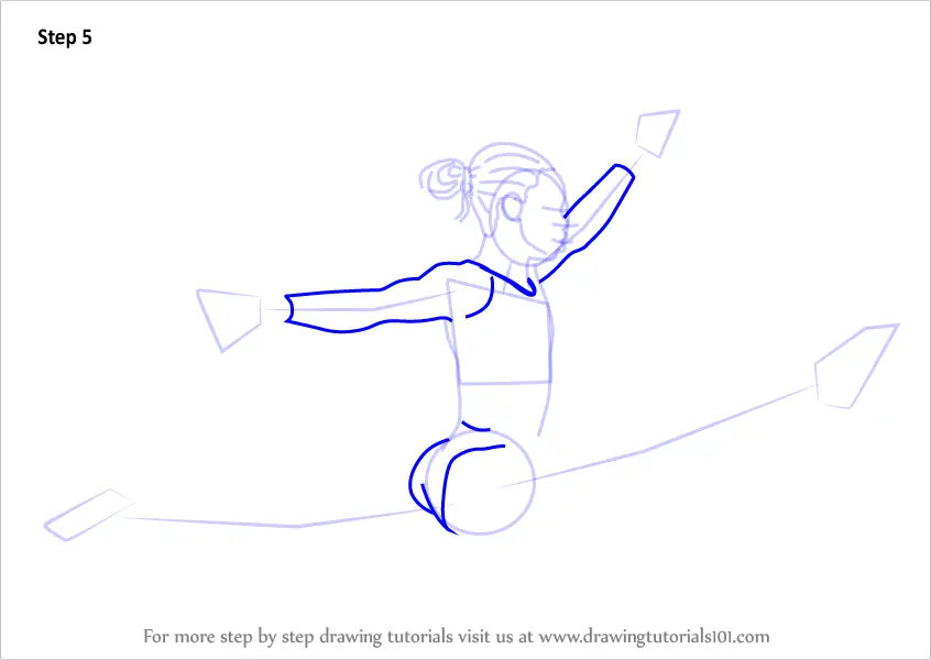 Step by Step How to Draw a Gymnast : DrawingTutorials101.com