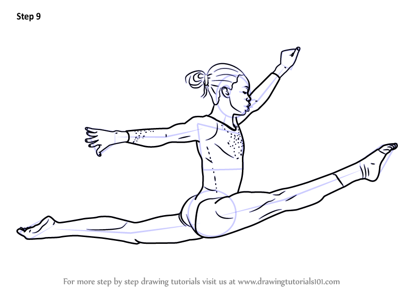 Learn How to Draw a Gymnast (Other Occupations) Step by Step : Drawing