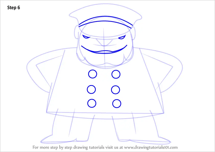 Step by Step How to Draw a Police Officer for Kids