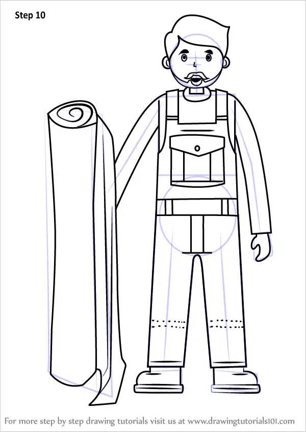 Learn How to Draw a Worker Other Occupations Step by 