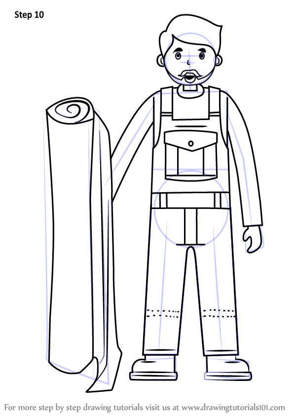 Learn How to Draw a Worker Other Occupations Step by 