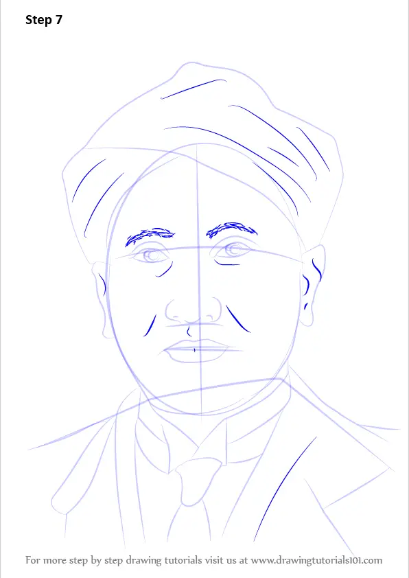 learn how to draw cv raman  other people  step by step