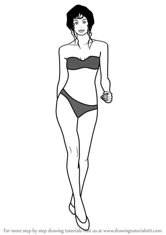 Learn How To Draw Girl In Bikini Other People Step By Step Drawing Tutorials