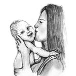 How to Draw Mother Kissing Baby