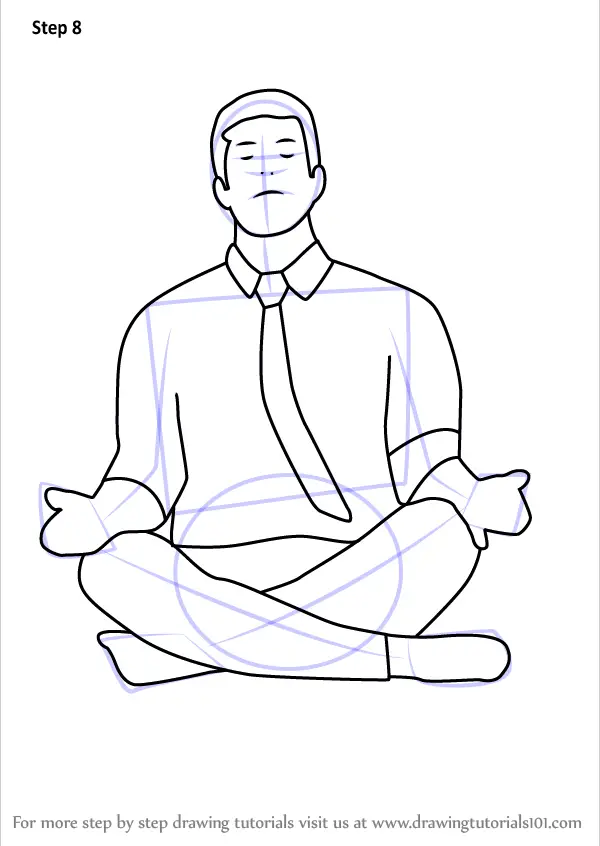 Learn How To Draw Person Meditating Other People Step By Step