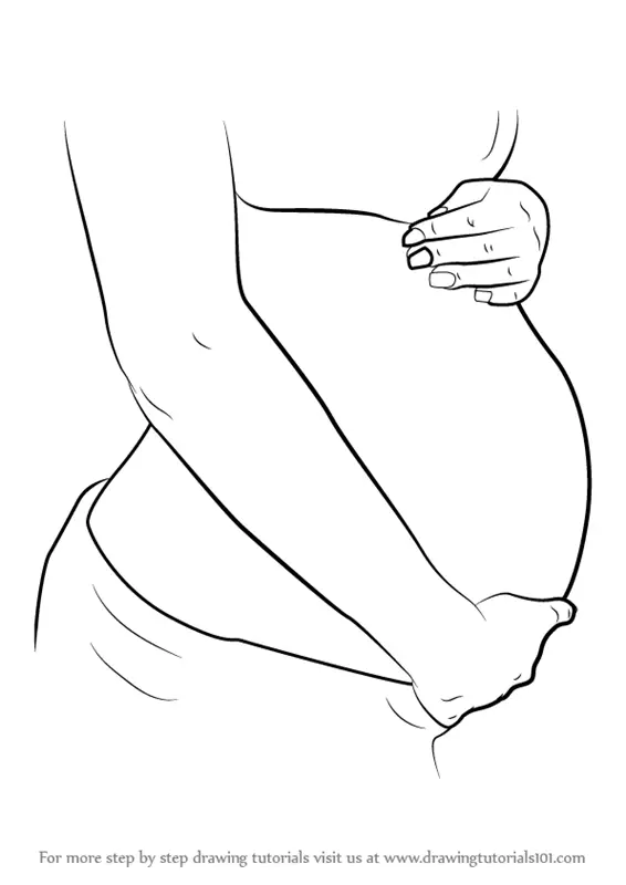 Pregnant woman symbol stylized sketch Royalty Free Vector