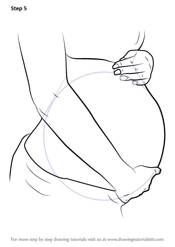 Learn How to Draw Pregnant Belly (Other People) Step by Step : Drawing