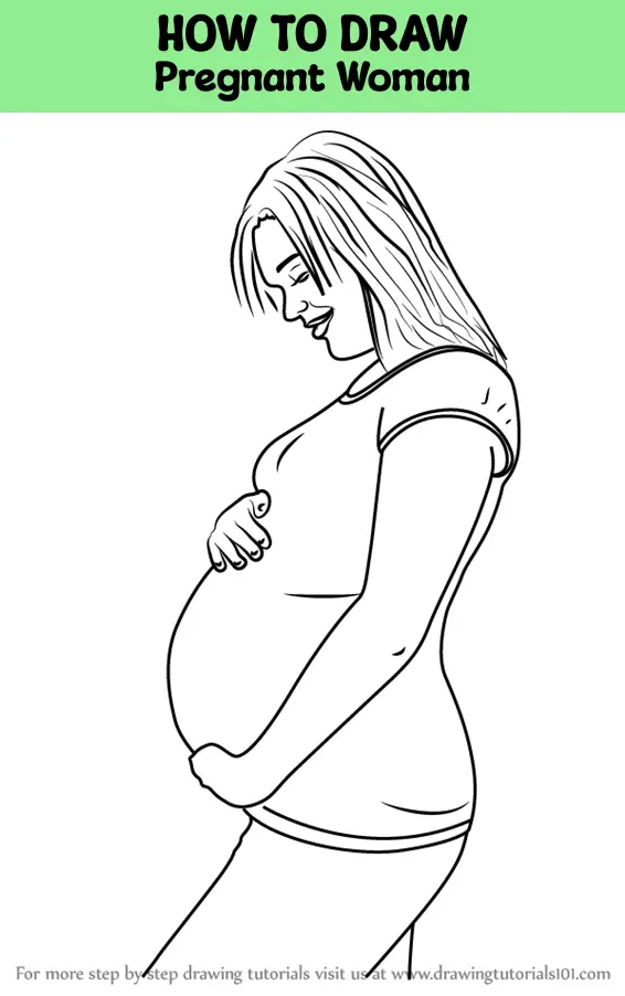 Attractive Pregnant Woman Body Silhouette Drawing Vector Illustration Of  Mothertobe Fondles Her Belly Happiness And Caress Concept Stock  Illustration - Download Image Now - iStock