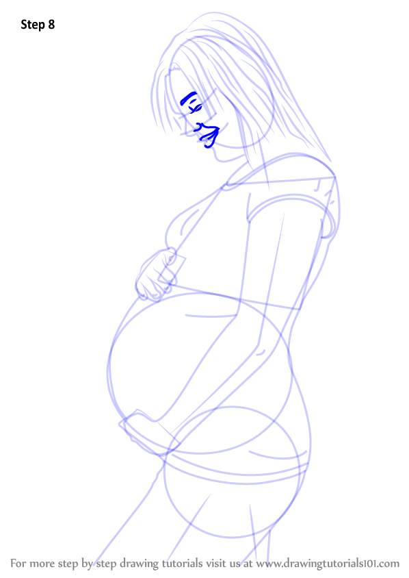 Learn How to Draw Pregnant Woman (Other People) Step by Step : Drawing