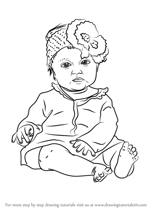 Baby portrait Drawing by Keetz Vish - Fine Art America