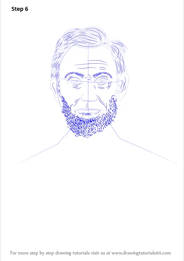 Step by Step How to Draw Abraham Lincoln : DrawingTutorials101.com