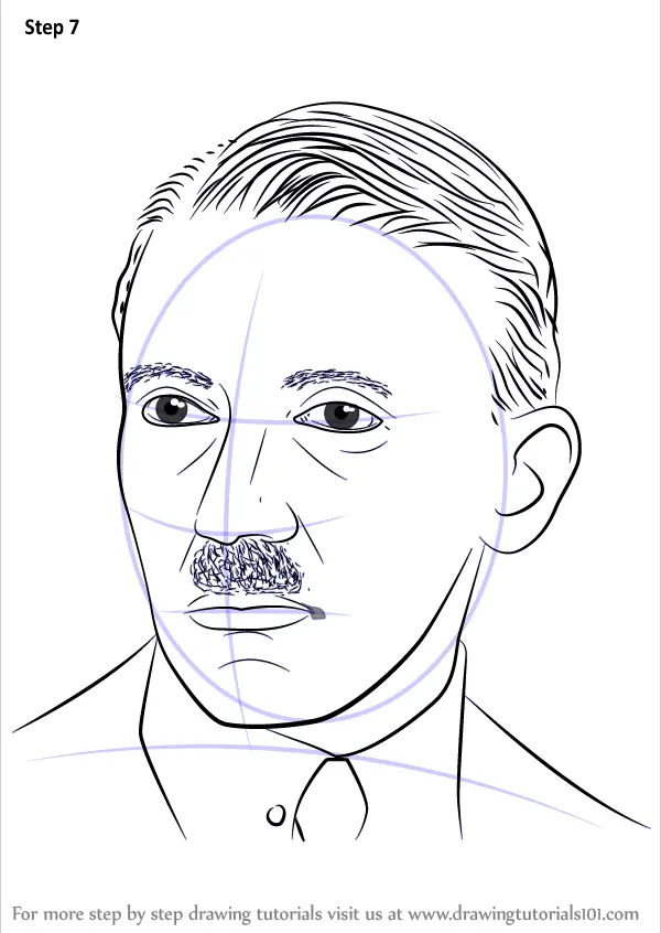 Learn How to Draw Adolf Hitler (Politicians) Step by Step : Drawing