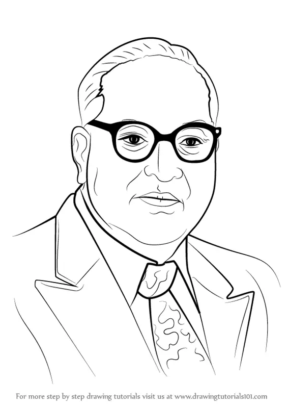 Learn How to Draw Babasaheb Ambedkar (Politicians) Step by Step