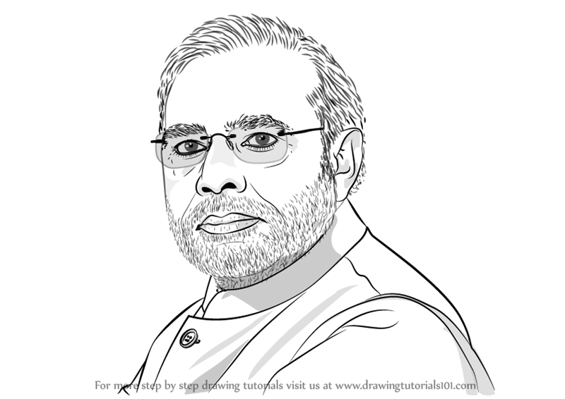 step how of step by modi sketch narendra to draw Modi How by Narendra Draw Step Step to