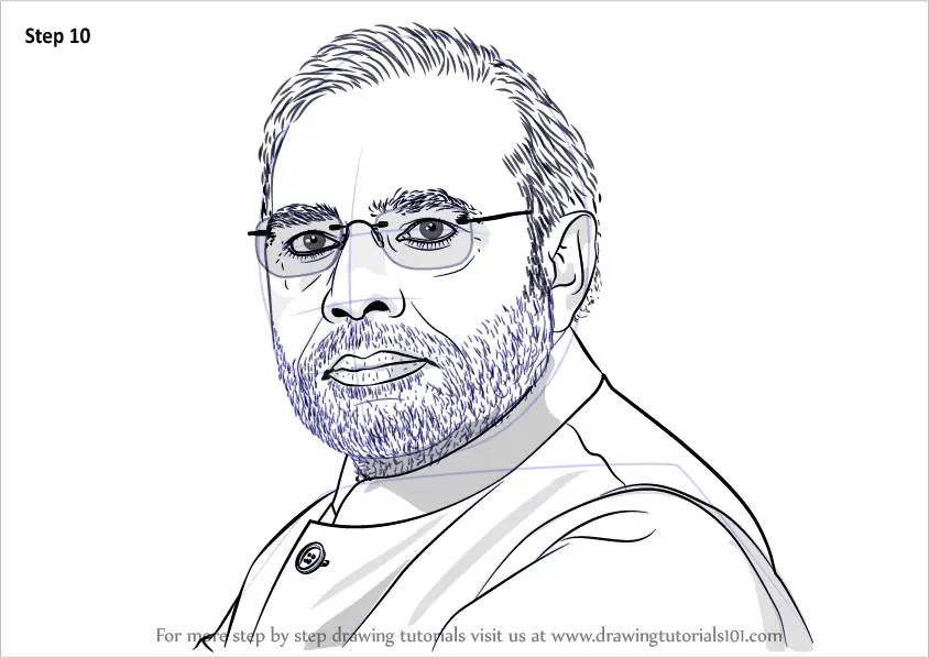 draw of narendra to how step step modi by sketch Draw How Narendra by Step to Modi Step