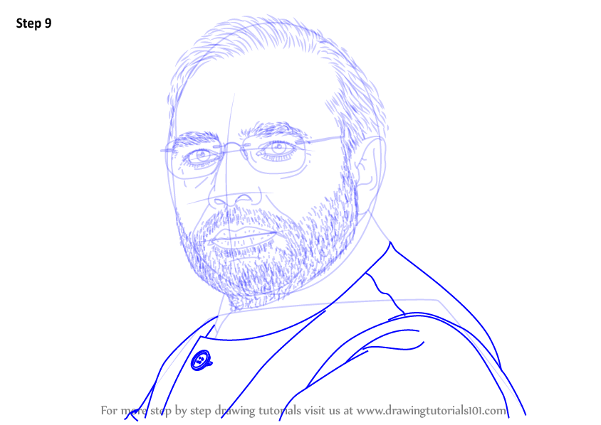 Step by Step How to Draw Narendra Modi 