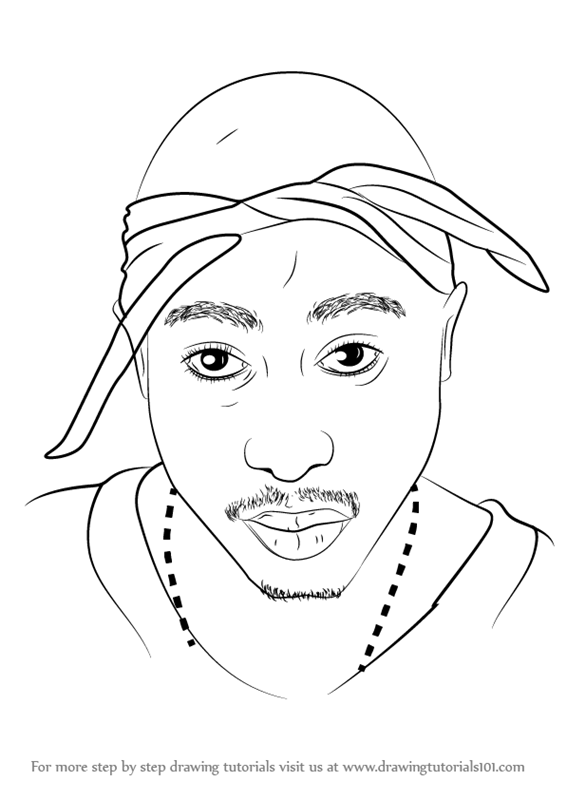 Learn How To Draw 2pac Rappers Step By Step Drawing.