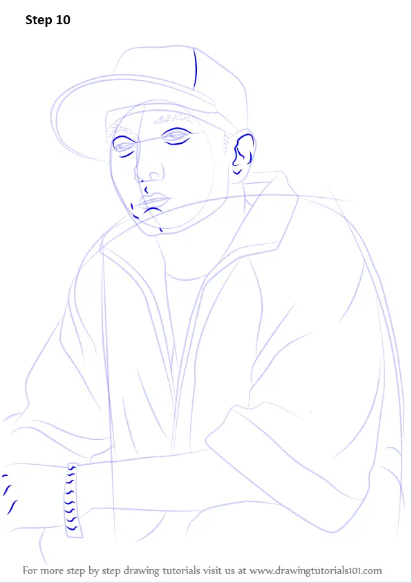 How to Draw Eminem (Rappers) Step by Step | DrawingTutorials101.com