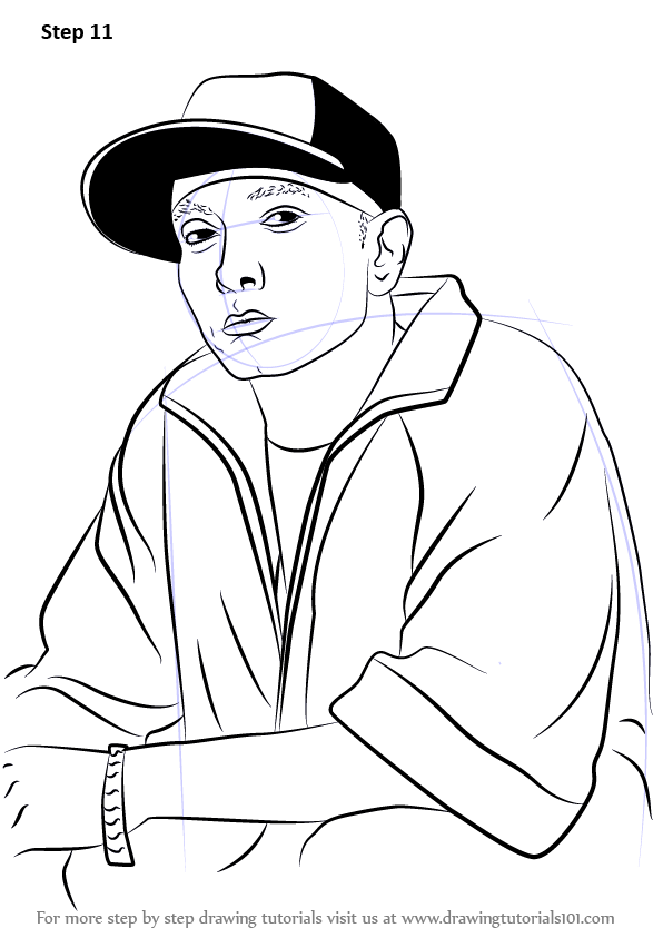 Learn How to Draw Eminem (Rappers) Step by Step : Drawing Tutorials