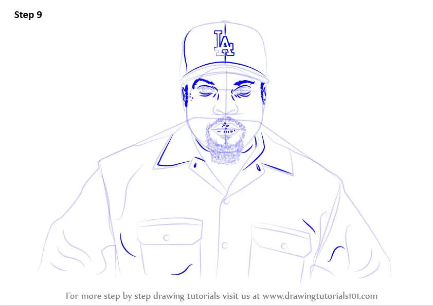 Learn How To Draw Ice Cube Rappers Step By Step Drawing Tutorials.