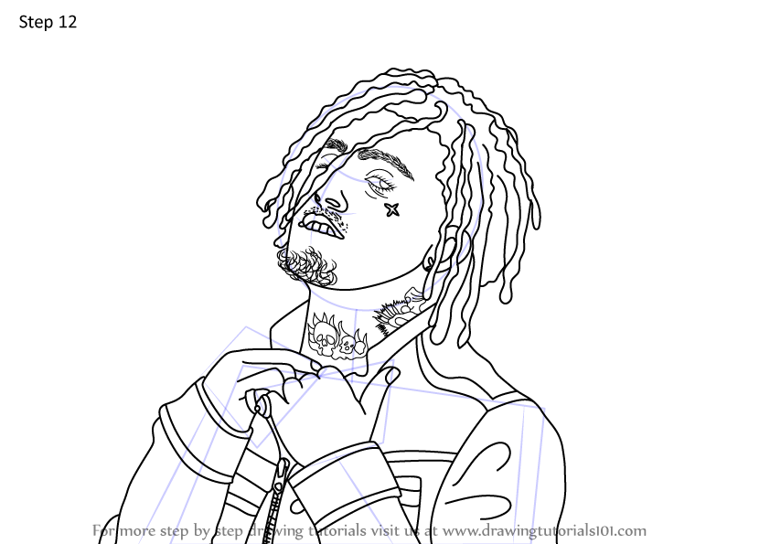 Learn How to Draw Lil Pump (Rappers) Step by Step : Drawing Tutorials