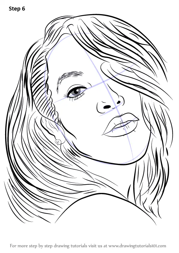 Step by Step How to Draw Aaliyah : DrawingTutorials101.com