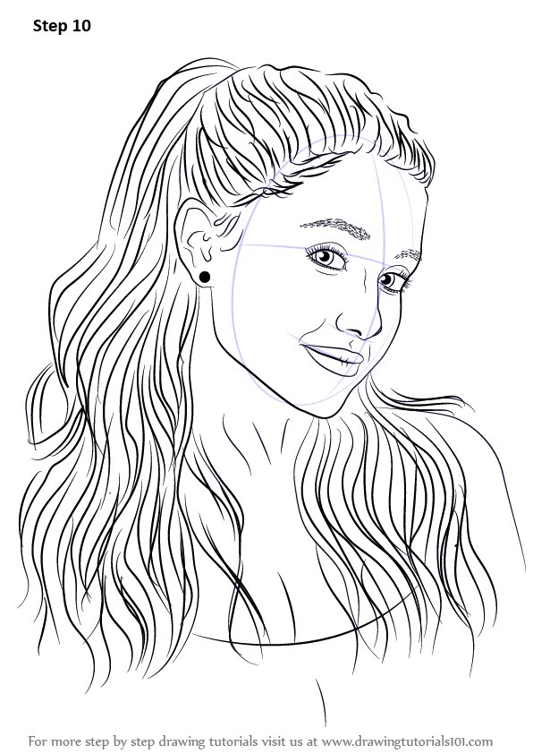 Learn How to Draw Ariana Grande (Singers) Step by Step : Drawing Tutorials