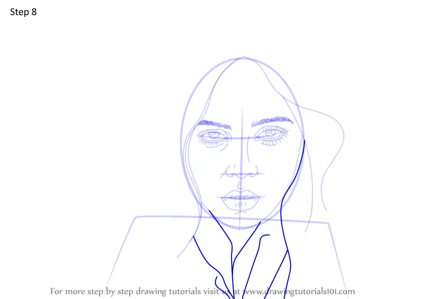 Learn How To Draw Billie Eilish Singers Step By Step Drawing