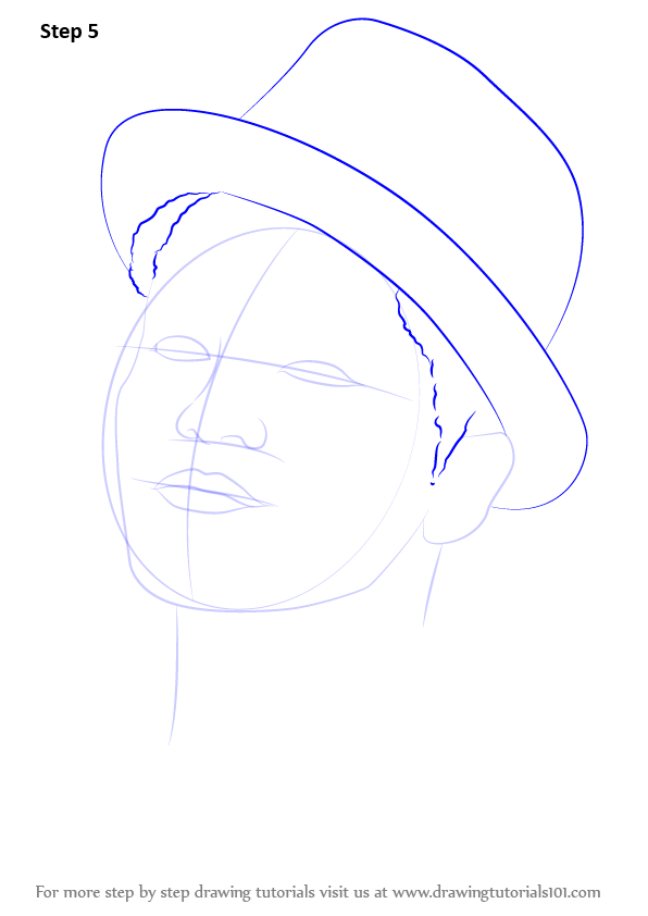 Step by Step How to Draw Bruno Mars DrawingTutorials101 com