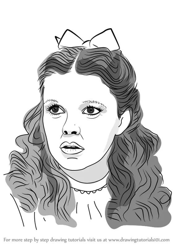 Learn How to Draw Judy Garland (Singers) Step by Step : Drawing Tutorials