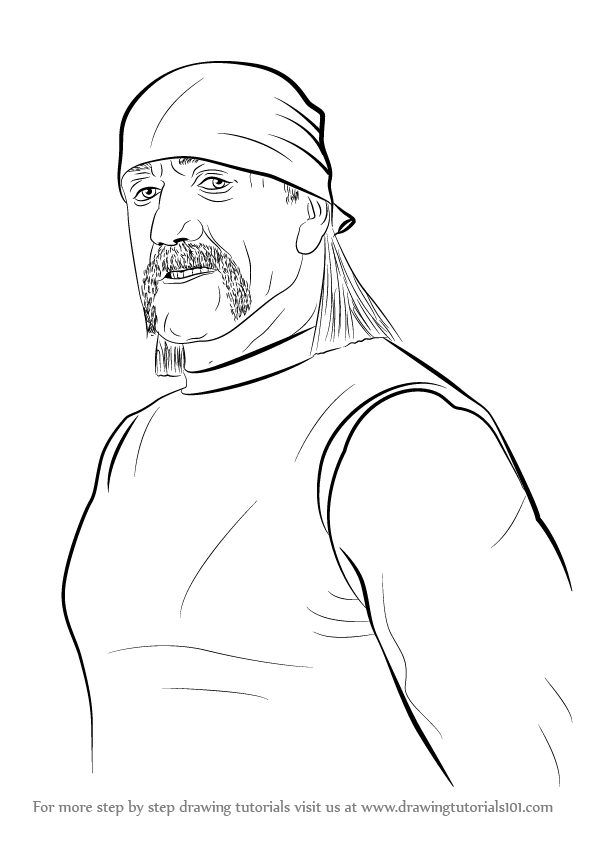 Learn How to Draw Hulk Hogan (Wrestlers) Step by Step : Drawing Tutorials