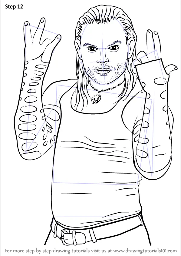 How to Draw Jeff Hardy (Wrestlers) Step by Step | DrawingTutorials101.com