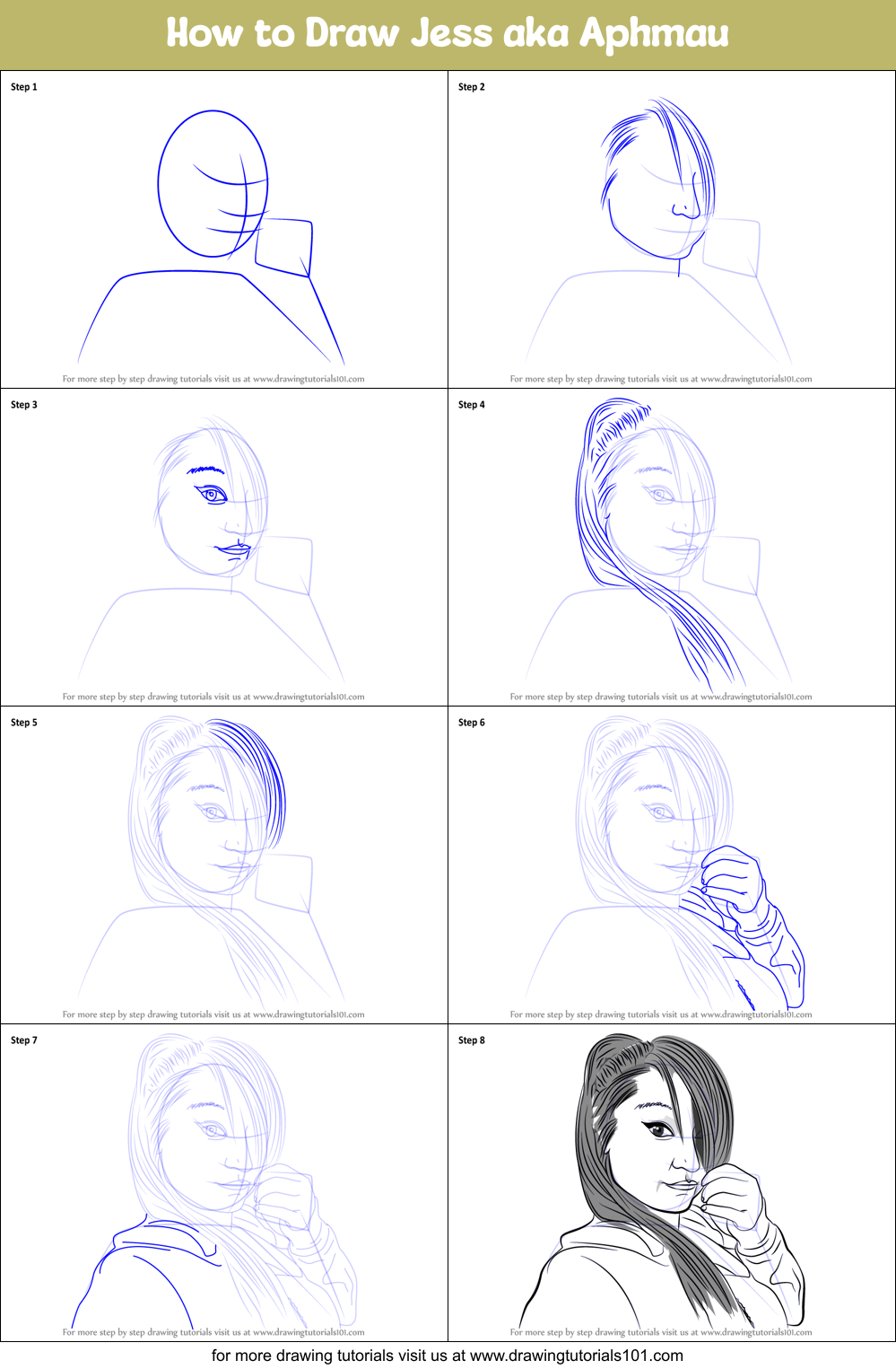 How to Draw Jess aka Aphmau Printable Step by Step