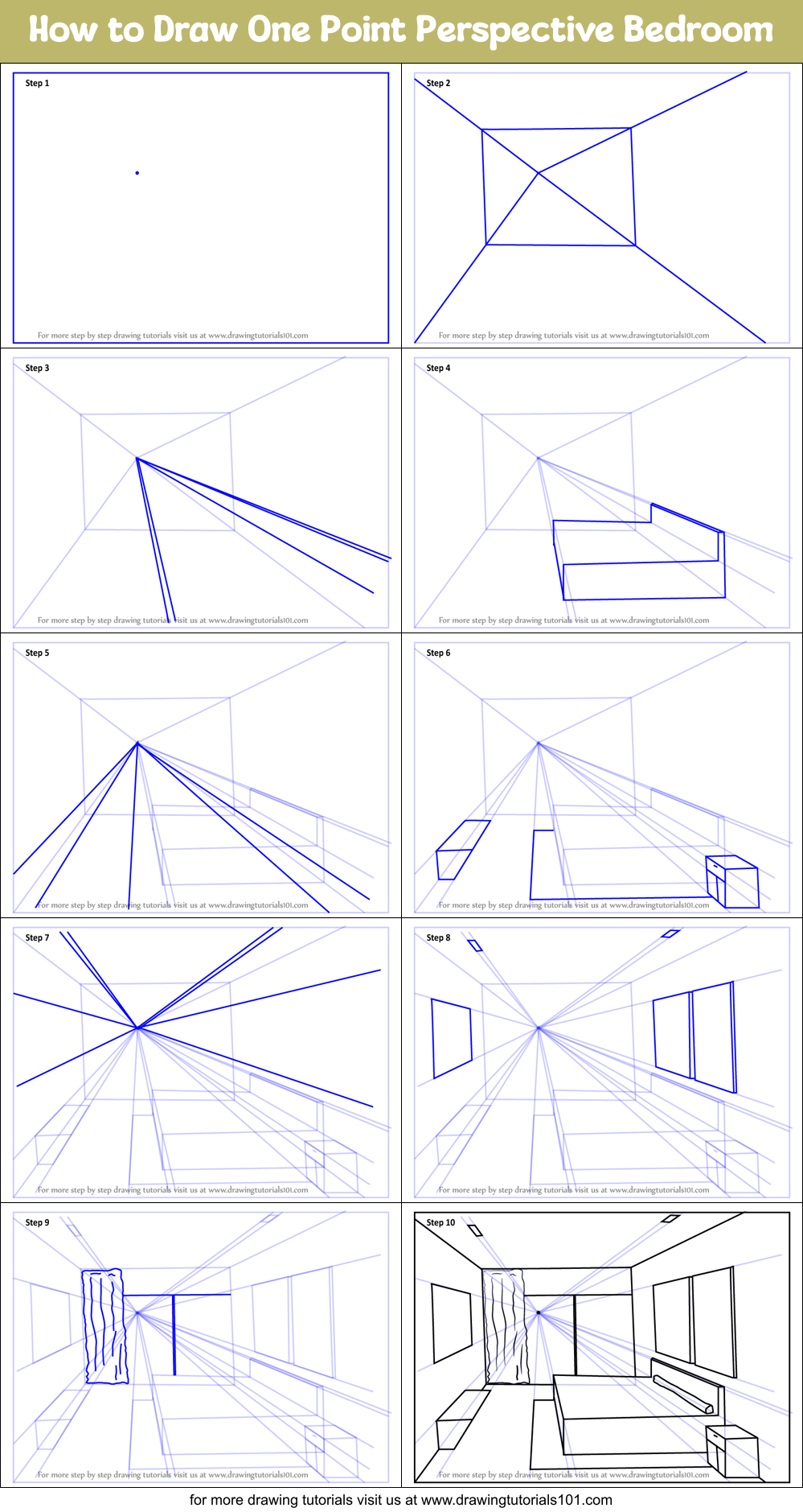 One Point Perspective Drawing Step By Step Image To U