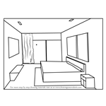 How to Draw One Point Perspective Bedroom