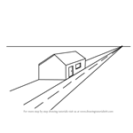 How to Draw One Point Perspective House