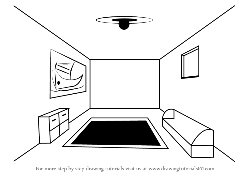 Learn How To Draw A Room Using One Point Perspective One