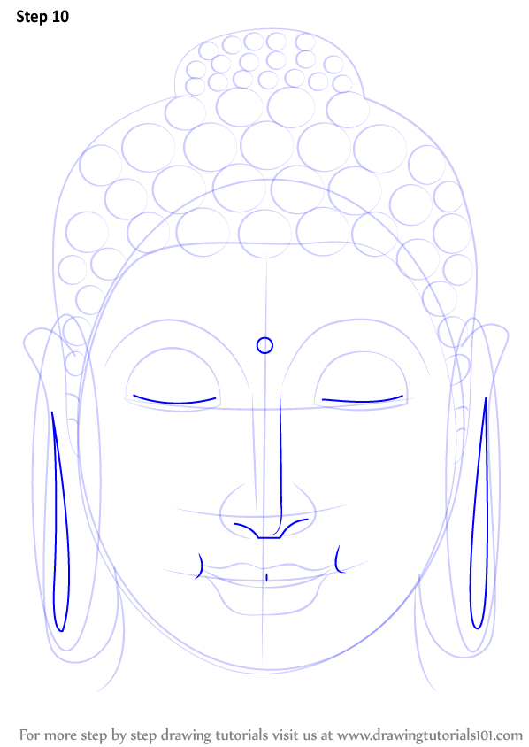 Buddha face portrait line art decoration Vector Image