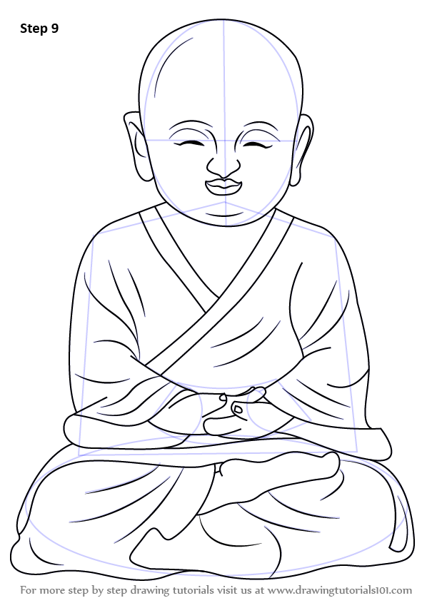 Step by Step How to Draw a Child Buddha : DrawingTutorials101.com