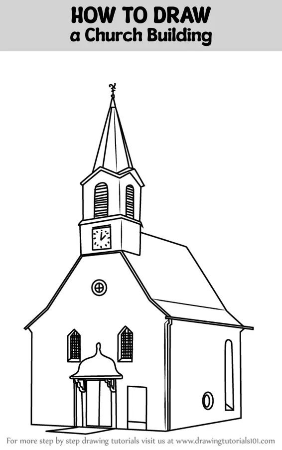 How to Draw a Church Building (Christianity) Step by Step ...
