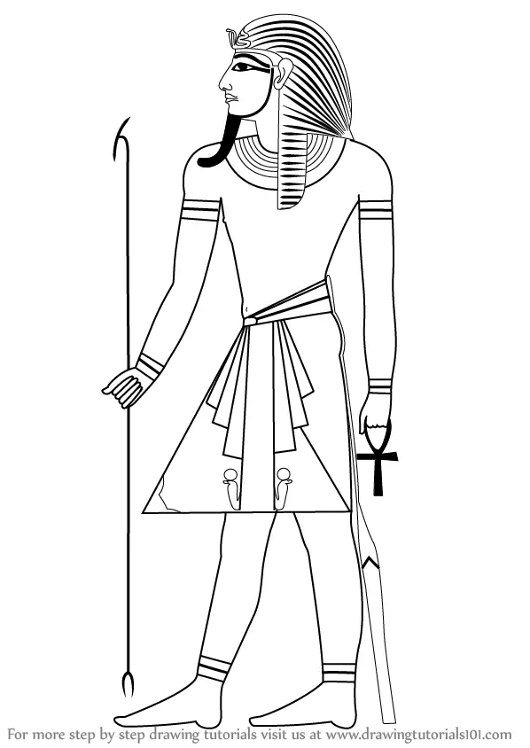 Step by Step How to Draw a Pharaoh : DrawingTutorials101.com