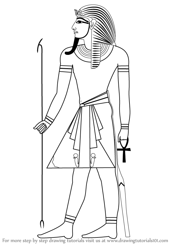 Learn How to Draw a Pharaoh (Christianity) Step by Step : Drawing Tutorials