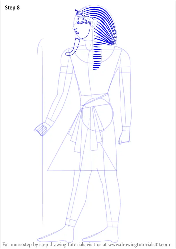 Learn How to Draw a Pharaoh (Christianity) Step by Step : Drawing Tutorials