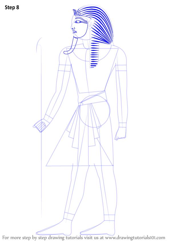 Learn How to Draw a Pharaoh (Christianity) Step by Step : Drawing Tutorials